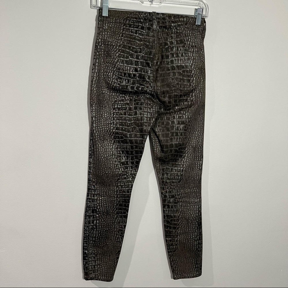 New L’agence Margot High Rise Skinny Jeans In Chestnut Black Croc Foil Size 25 - Picture 5 of 11